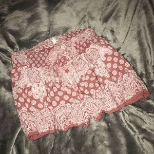 Pink and White Patterned Shorts